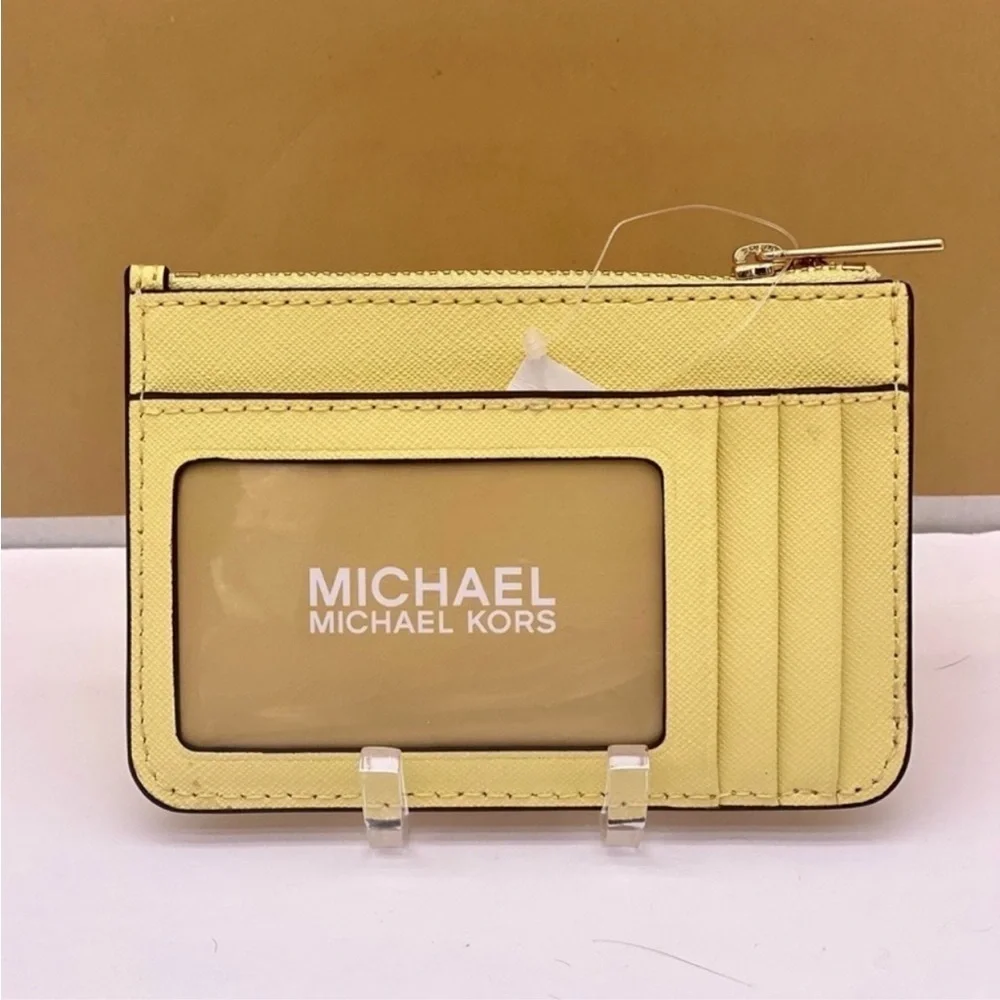 Michael Kors Small Coin Pouch Wallet Card Case Buttercup Color